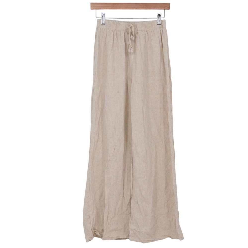 Altar'd State Pants Womens S Beige Wide Leg Smocked Excellent